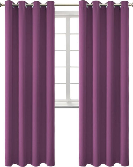 BGment Room Darkening Curtains 84 Inches Long - Grommet Thermal Insulated Drapes Window Treatment Curtains for Bedroom, 2 Panels, 52 x 84 Inch, Eggplant Purple