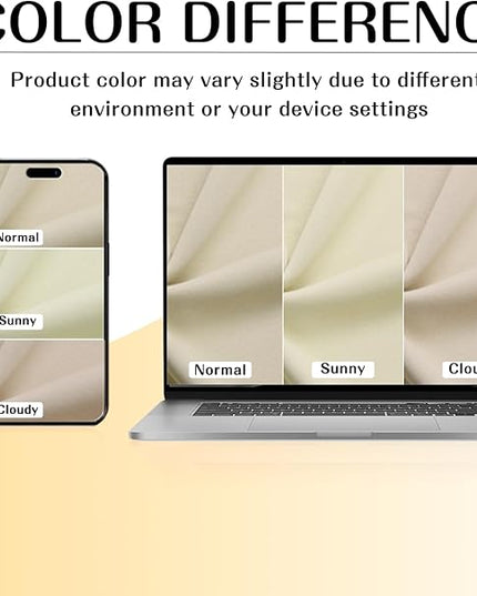 ChrisDowa Small Window Curtains 50 inches Long for Bedroom - Grommet Short Thermal Insulated Room Darkening Curtains for Kitchen (2 Panels, Beige, 29 x 50 Inch)
