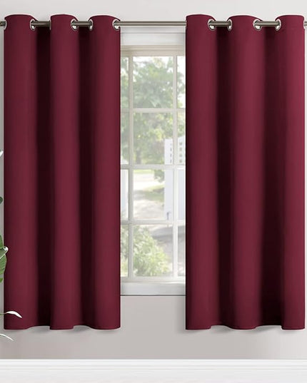 YoungsTex Burgundy Blackout Curtains 72 Inches Long for Bedroom 2 Panels - Thermal Insulated Drapes with Grommet Room Darkening Privacy Christmas Decor for Dining Living Room, 42 x 72 Inch