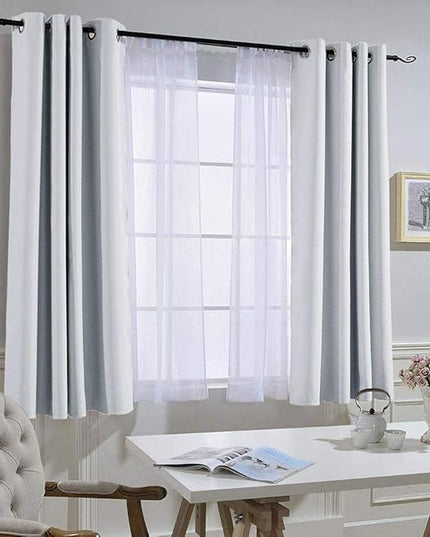 NICETOWN Greyish White Room Darkening Curtains - Window Treatment Thermal Insulated Grommet Panels/Drapes for Bedroom (2 Panels, 52 by 54)