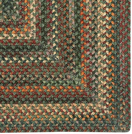 Capel American Heritage Green Multi 5' 0" X 8' 0" Concentric Rectangle Braided Rug