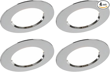 Just Screw Me in 6in LED Recessed Retrofit Light Snap-on Cover to Modify Finish from White to Chrome (Pack of 4)