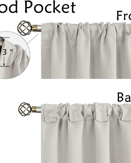 BGment Rod Pocket and Back Tab Blackout Curtains for Bedroom - Thermal Insulated Room Darkening Curtains for Living Room, 2 Window Curtain Panels (52 x 90 Inch, Natural Camel)