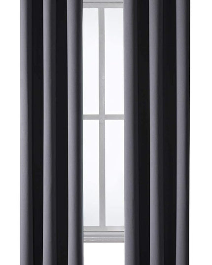 ChrisDowa Grommet Blackout Curtains for Bedroom and Living Room - 2 Panels Set Thermal Insulated Room Darkening Curtains (Dark Grey, 42W x 84L)