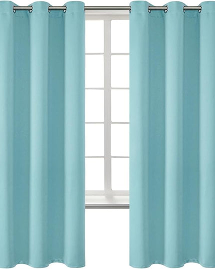 BGment Blackout Curtains - Grommet Thermal Insulated Room Darkening Bedroom and Living Room Curtains, Set of 2 Panels (42 x 72 Inch, Baby Blue)