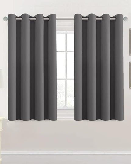 H.VERSAILTEX Premium Blackout Thermal Insulated Room Darkening Curtains for Bedroom/Living Room - Classic Grommet Top (2 Panels, Charcoal Gray, 52 Inch by 45 Inch)