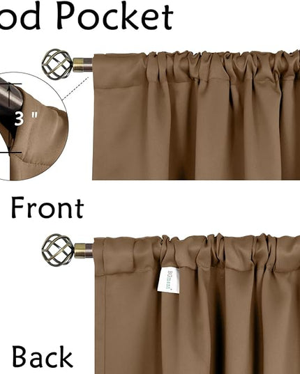 BGment Taupe Blackout Curtains 84 Inch Length 2 Panels for Bedroom - Rod Pocket and Back Tab Blackout Curtains Thermal Insulated Room Darkening Curtains for Living Room, (Each 38 x 84 Inch)
