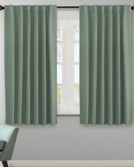 H.VERSAILTEX Blackout Curtains Thermal Insulated Window Treatment Panels Room Darkening Curtains for Bedroom Back Tab/Rod Pocket Small Window Curtains (2 Panels, Green Bay, 52 x 63 Inch)