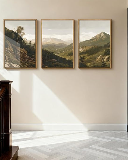 ANHUIB Mountain Wall Art Nature Mountain Ridge Wall Decor Woodland Landscape Painting 16x24 Inch for Living Room Bedroom Dining Room