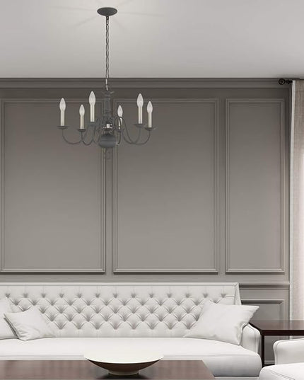 Livex Lighting Williamsburgh 6 Lt Scandinavian Gray Chandelier
