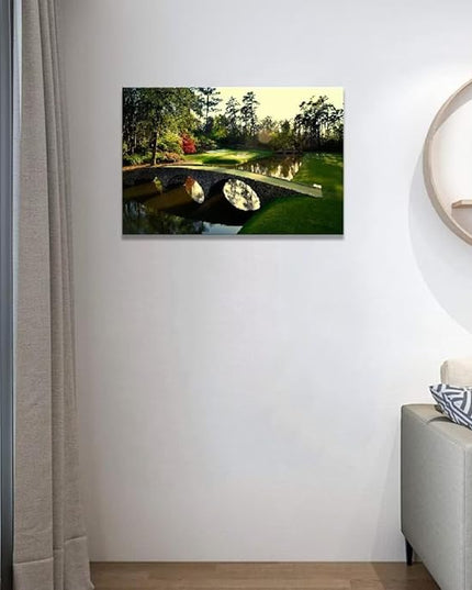 chenchenArt Augusta National Golf Course 12th Hole Wall Art Pictures Golf Club Wall Decor Office Decorations Canvas Artwork for Living Room Bedroom Framed Ready to Hang(28''H x 44''W)