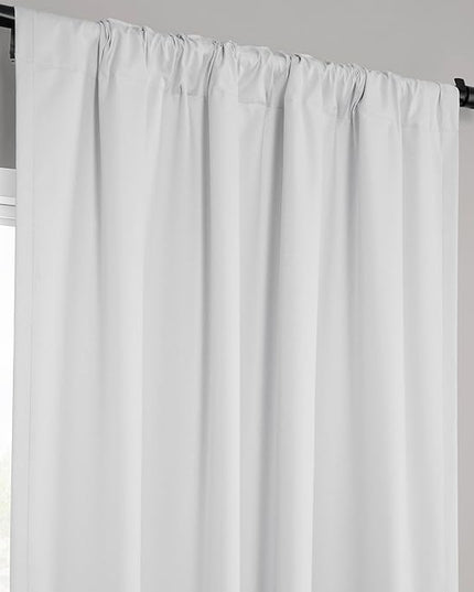 HPD Half Price Drapes Vienna Basic Linen 100% Blackout Curtains for Bedroom 108 Inches Long (2 Panels) - Rod Pocket Curtains & Drapes for Living Room & Windows - 50 X 108, Off-White