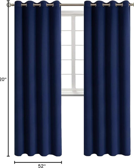 BGment Blackout Curtains - Grommet Thermal Insulated Room Darkening Bedroom and Living Room Curtains, Set of 2 Panels (52 x 120 Inch, Navy)