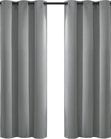 Yakamok Dove Grey Room Darking for Livingroom Dining Room Darkening Thermal Insulated Bay Window Hotel Modern Elegant Black Out Sunblock Curtins/Bedroom, 42 x 72 Inches, 2 Panel Sets