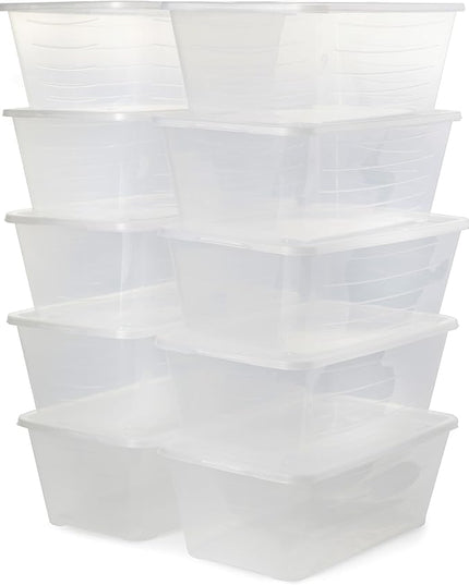 Life Story 20 Pack Plastic Storage Boxes, Stackable Organizer Tote Containers, 6 Liter