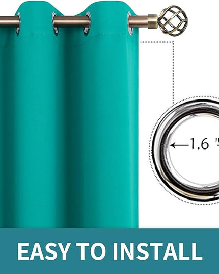 BGment Room Darkening Curtains 108 Inches Long - Grommet Thermal Insulated Drapes Window Treatment Curtains for Bedroom, 2 Panels, 52 x 108 Inch, Teal