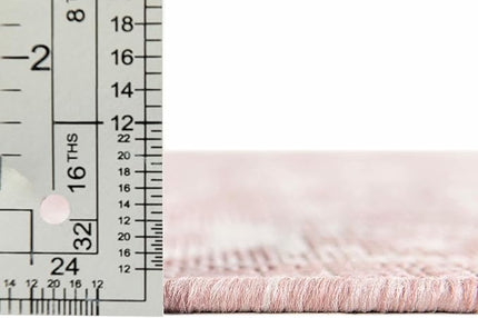 Rugs.com Outdoor Aztec Collection Rug – 5' x 8' Pink Flatweave Rug Perfect for Living Rooms, Large Dining Rooms, Open Floorplans