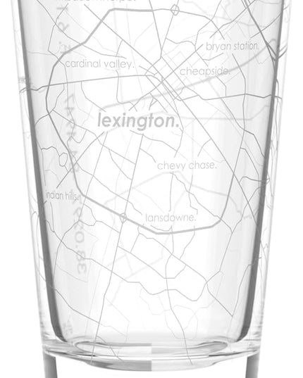 Well Told Engraved Lexington Kentucky Map Pint Glass, Etched Beer Gift (16 oz, Clear) City Map Pint, Custom City Glassware, Gifts For Beer Lovers