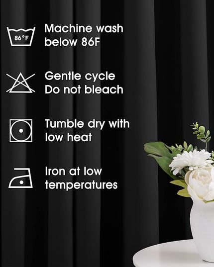 HOMEIDEAS Blackout Curtains for Bedroom 52 X 84 Inch Long 2 Panels Set Black Room Darkening Curtains/Drapes, Soundproof Thermal Grommet Window Curtains for Living Room