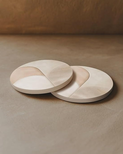 VEYRO Coasters Set of 6 for Drinks – Absorbent Ceramic Stone Drink Coasters with Cork Backing for Coffee Table & Desk, Modern Marble Look Cup Coaster Set, Housewarming Gift for New Home