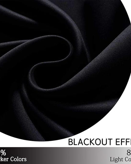Yakamok Blackout Curtains for Bedroom, Room Darkening Thermal Insulated Grommet Window Drapes for Living Room, 38W x 45L, Set of 2