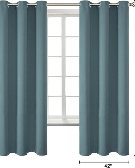 BGment Room Darkening Curtains 63 Inches Long - Grommet Thermal Insulated Drapes Window Treatment Curtains for Bedroom, 2 Panels, 42 x 63 Inch, Stone Blue