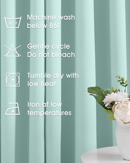 HOMEIDEAS Aqua Blackout Curtains for Bedroom 52 X 84 Inch Length 2 Panels Set Room Darkening Bedroom Curtains, Soundproof Thermal Grommet Window Curtains for Living Room for Christmas