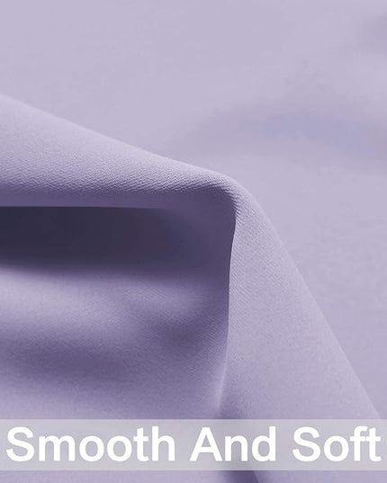 Yakamok Blackout Curtains for Bedroom - Grommet Thermal Insulated Room Darkening Curtains for Living Room, Set of 2 Panels (38 x 45Inch, Lilac)