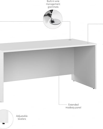 Bush Business Furniture Studio C 66W x 30D Office Desk in White