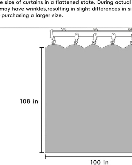 Room Divider Curtains Flexible Ceiling Tracks set Curtain track Ceiling Mount Blackout Curtain for Living Room Bedroom Ceiling Curtain Rod Privacy Dividers Panels W100 x H108 Grey Drape & Black rail