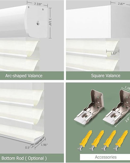 Zshine Automatic Shangri La Light Filtering Serenity Sheer Roller Shades Free Dimming Rechargeable Motorized Compatible with Homekit Siri Alexa (84029D Ivory Grid)