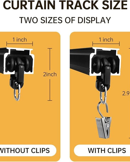 Curtain Tracks Ceiling Wall Mounted Heavy-Duty Curtains Rails Room Divider Curtain Track for Living Room Bedroom Room Shower Divider Black 3ft To 18ft