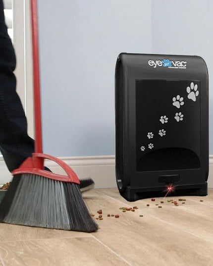 EyeVac Pet Touchless Vacuum Automatic Dustpan - Ultra Fast & Powerful - Great for Sweeping Cat Dog Pet Hair Food Dirt Kitchen, Corded Canister Vacuum, Bagless, Automatic Sensors, 1400 Watt (Black)