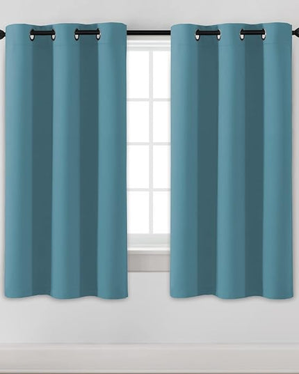 H.VERSAILTEX Blackout Curtains for Bedroom Thermal Insulated Room Darkening Living Room Curtains 63 Inch Long Grommet Privacy Protection Window Curtain Panels/Drapes for Nursery, 2 Panels, Storm Blue