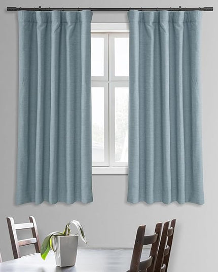 HPD Half Price Drapes Bellino Room Darkening Curtains 63 Inches Long Curtains for Bedroom & Living Room (1 Panel), 50W x 63L, Gulf Blue
