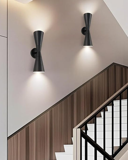 Wall Sconce Bathroom Sconces Lighting, 13 inch Black Modern Sconces Up Down Lights Wall Decor Indoor Wall Light Fixtures for Living Room Hallway Staircase Bedroom Hardwired