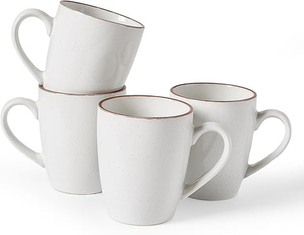 famiware Venus Coffee Mugs for 4, 12 oz Mug Set, Dringking Cup with Handle for Coffee, Tea, Cocoa, Milk, White