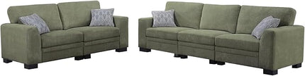 Legend Vansen Oversized Modular Sectional Sofa,5 Seat U Shaped Couch with Ottoman,Corduroy Sofa with Deep Seat,Convertible Large Sectional Couches for Living Room (Olive, 2+3)