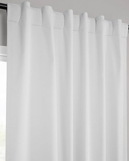 HPD Half Price Drapes Vienna Basic Linen 100% Blackout Curtains for Bedroom 108 Inches Long (2 Panels) - Rod Pocket Curtains & Drapes for Living Room & Windows - 50 X 108, Off-White