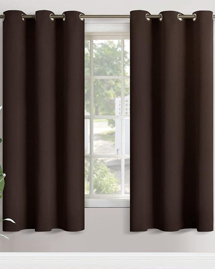 YoungsTex Dark Brown Blackout Curtains 72 Inch Length 2 Panels for Living Room - Chocolate Thermal Insulated Window Drapes with Grommet Fall Decor Privacy for Living Room, 42 x 72 Inch