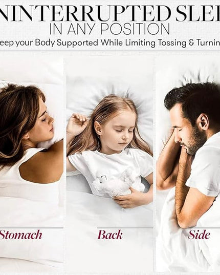 Beckham Hotel Collection Bed Pillows Standard/Queen Size Set of 2 - Original Soft Down Alternative Pillow for Sleeping - Soft Support for Back, Stomach or Side Sleepers