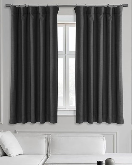HPD Half Price Drapes Bellino Room Darkening Curtains 63 Inches Long Curtains for Bedroom & Living Room (1 Panel), 50W x 63L, Smoked Truffle