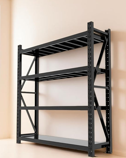 torage Shelves,Garage Shelving Heavy Duty Metal Adjustable Garage Shelves, Shelving Units Industrial Shelving for Warehouse(Black, W59.1*D19.7*H79)