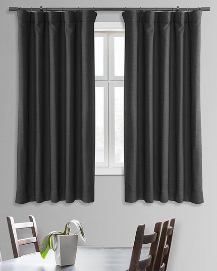 HPD Half Price Drapes Bellino Room Darkening Curtains 63 Inches Long Curtains for Bedroom & Living Room (1 Panel), 50W x 63L, Smoked Truffle