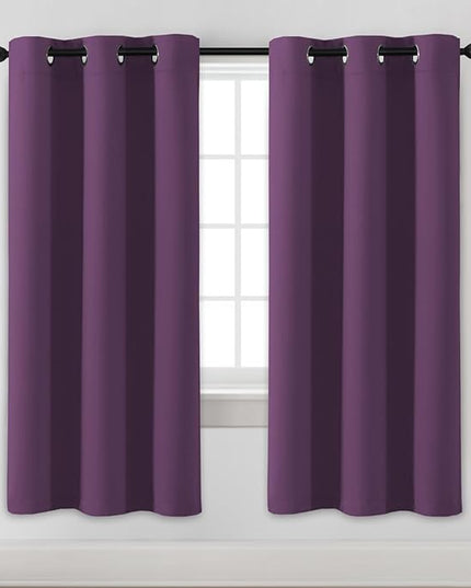H.VERSAILTEX Blackout Curtains for Bedroom Thermal Insulated Room Darkening Living Room Curtains 72 Inch Long Grommet Privacy Protection Window Curtain Panels/Drapes for Nursery, 2 Panels,Plum Purple