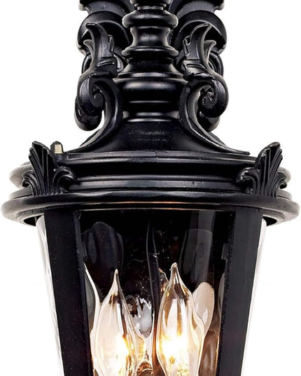 John Timberland Casa Marseille European Outdoor Wall Light Fixture Textured Black French 21 3/4" Clear Hammered Glass for Exterior House Porch Patio Outside Deck Garage Front Door Garden Home