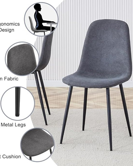 Dining Table Set for 4, Modern 55'' Wood Dining Table Set,Kitchen Table and Chairs Set of 4,Ideal for Kitchen Dining Room