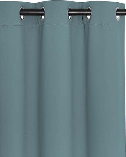 NICETOWN Blackout Curtains 72 inches Long, Grommet Privacy Window Treatment Thermal Insulated Room Darkening Sliding Glass Door Drape for Bedroom Living Room, 1 Panel, W100 x L72, Greyish Blue