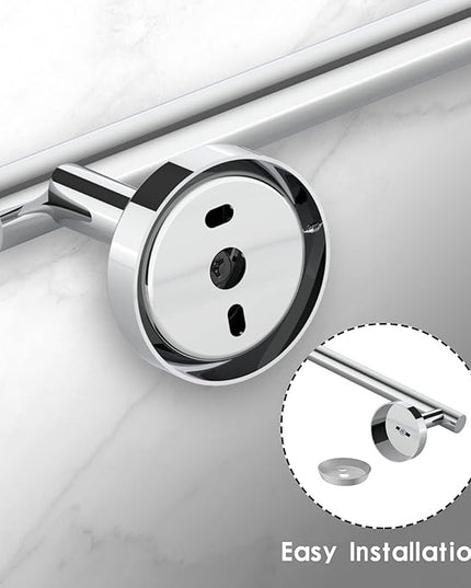 Newfun 10-Pieces Bathroom Hardware Set, Includes 24 Inch Towel Racks for Bathroom Wall Mounted, Toilet Paper Holder, Towel Hooks for Bathrooms, Towel Rings for Bathroom Wall (Polished Chrome)