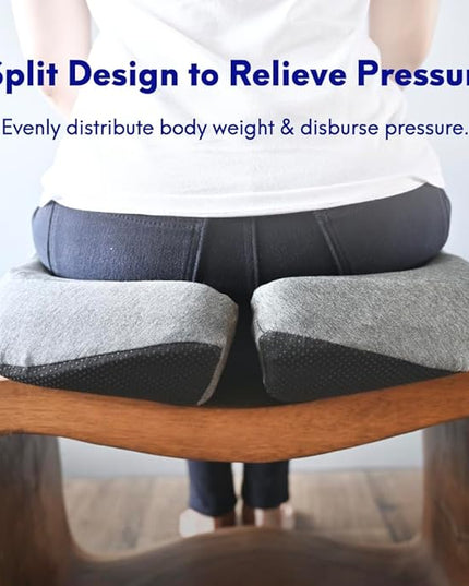 C CUSHION LAB Patented Pressure Relief Seat Cushion for Long Sitting Hours on Office/Home Chair, Car, Wheelchair - Extra-Dense Memory Foam for Hip, Tailbone, Coccyx, Sciatica - Wellness Green